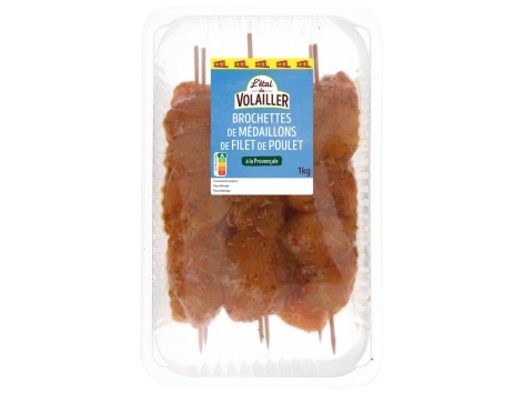 6 brochettes de médaillons de filet de poulet