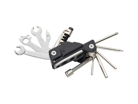 Outil multifonction pour vélo ou sacoche de selle avec outils ou mini-pompe à manomètre