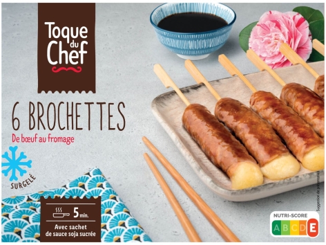6 brochettes de boeuf au fromage