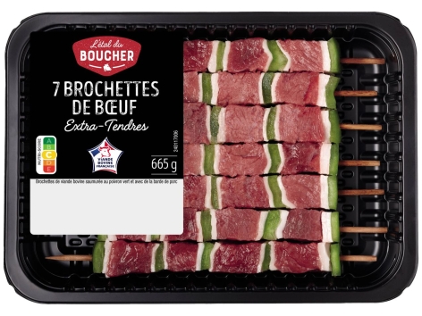 7 brochettes de bœuf extra-tendres