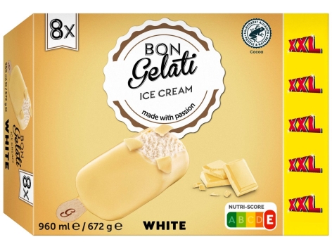 8 bâtonnets vanille et chocolat blanc